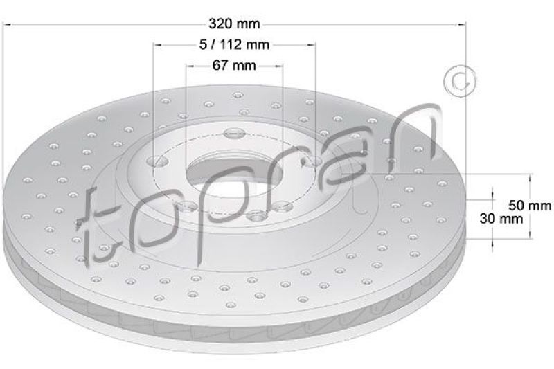 2x TOPRAN Bremsscheibe COATED 408931