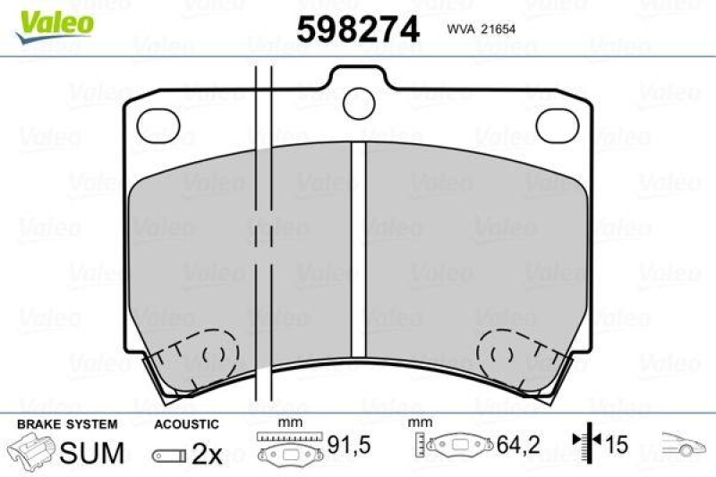 VALEO Brake Pad Set, disc brake