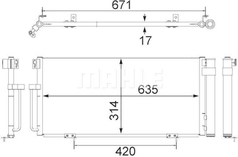 MAHLE Condenser, air conditioning BEHR