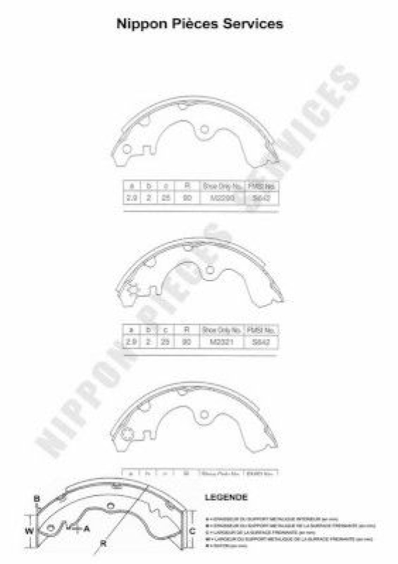 NPS Brake Shoe Set