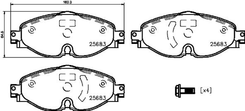 BREMBO Bremsbelagsatz, Scheibenbremse XTRA LINE