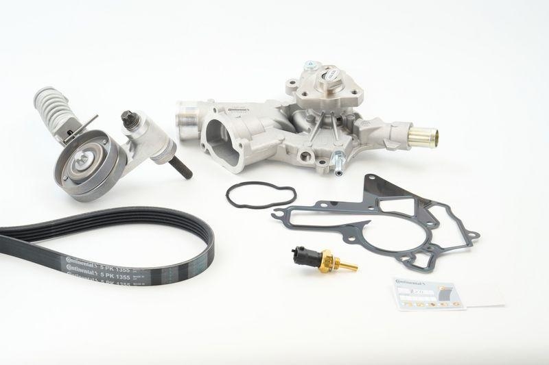 CONTINENTAL CTAM Water Pump + V-Ribbed Belt Set