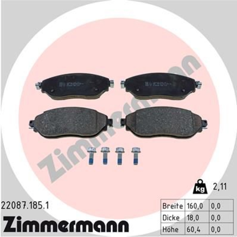 ZIMMERMANN Brake Pad Set, disc brake