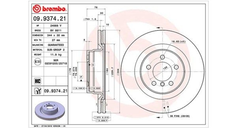 2x MAGNETI MARELLI Bremsscheibe