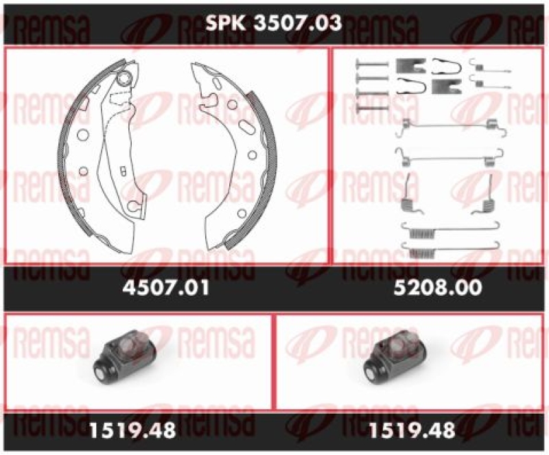 REMSA Brake Kit, drum brake Super Precision Kit