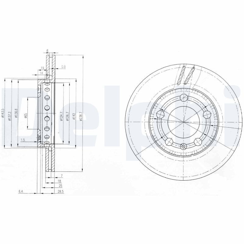 2x DELPHI Bremsscheibe BG3695