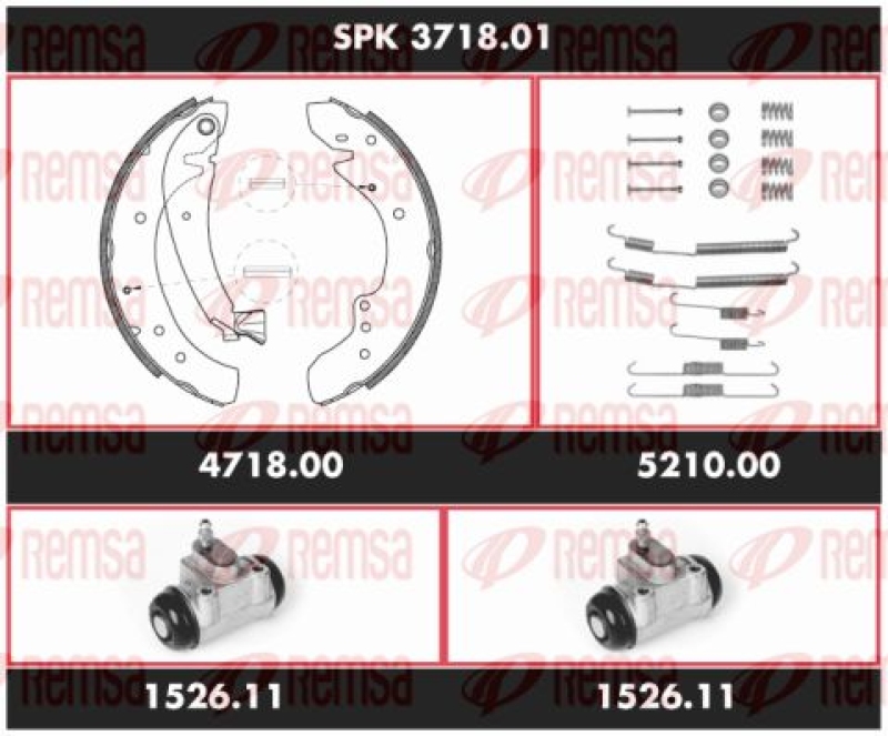 REMSA Brake Kit, drum brake Super Precision Kit