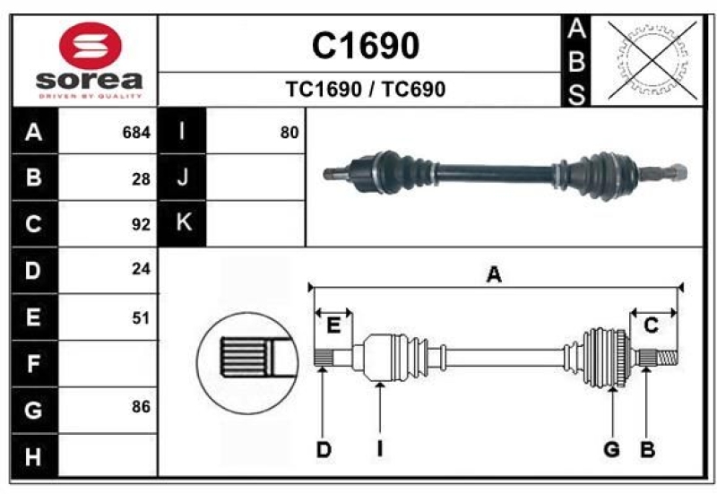 SNRA Drive Shaft