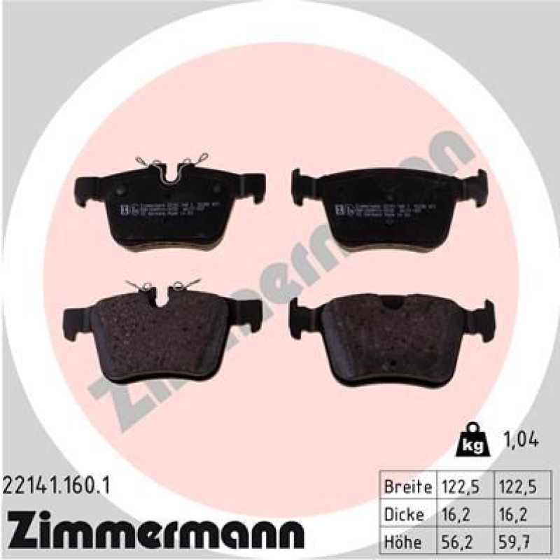ZIMMERMANN Brake Pad Set, disc brake