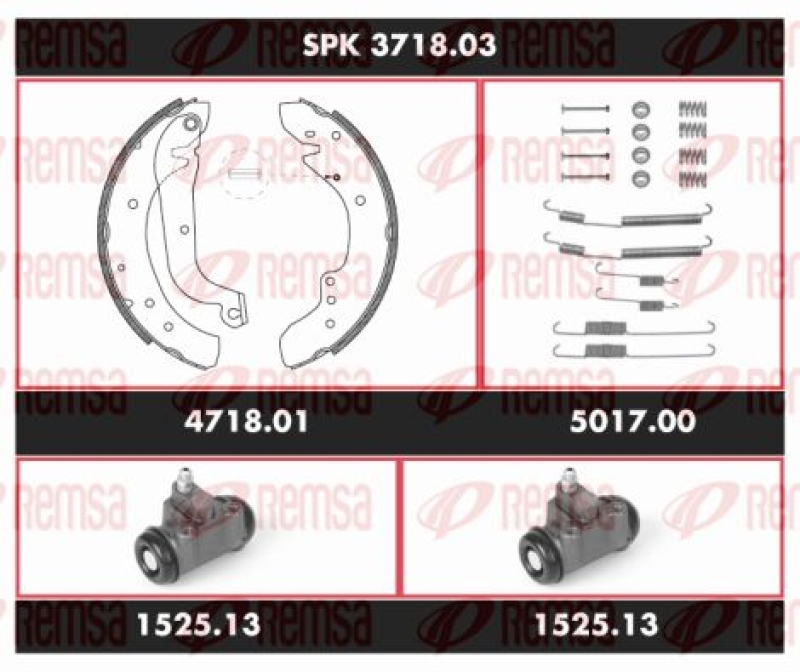 REMSA Brake Kit, drum brake Super Precision Kit
