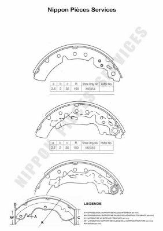 NPS Brake Shoe Set