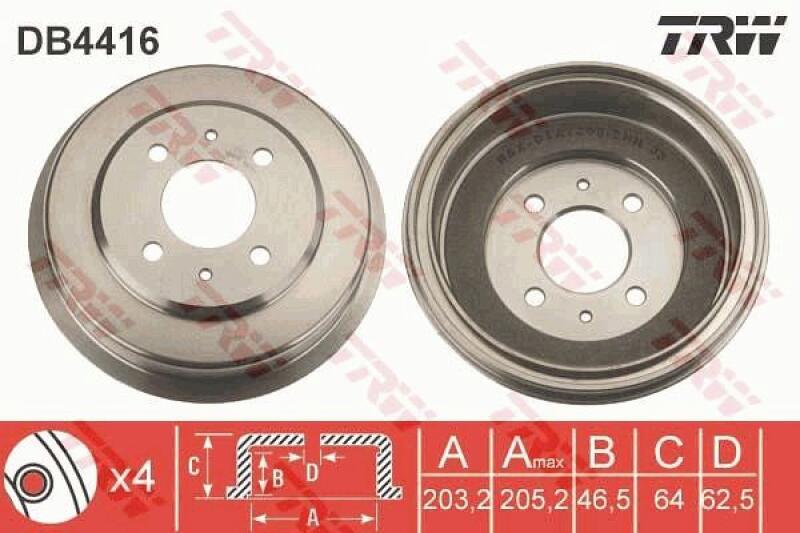 2x TRW Bremstrommel