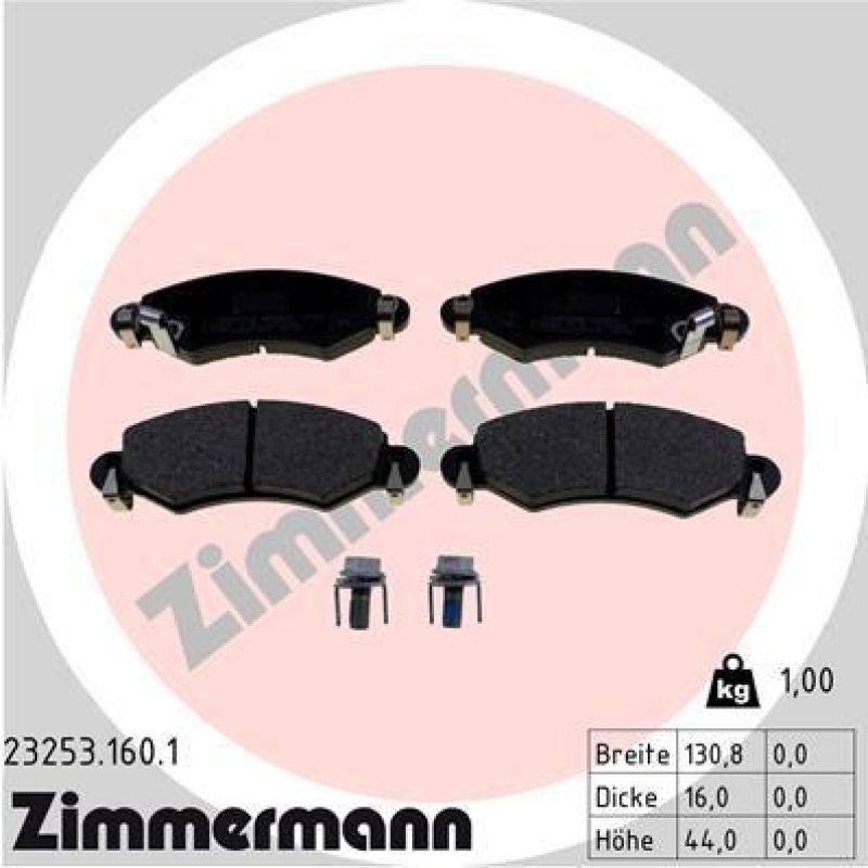 ZIMMERMANN Brake Pad Set, disc brake