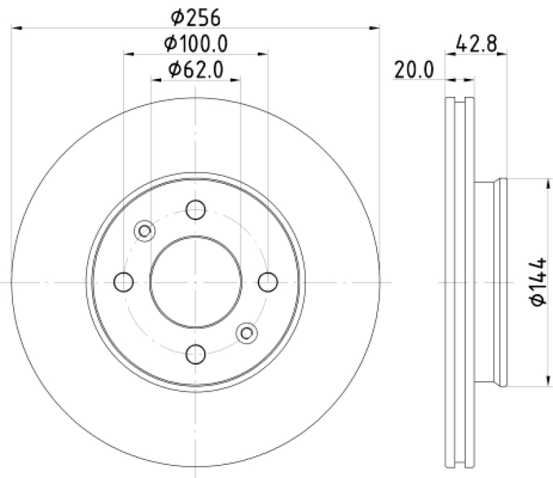 2x HELLA Brake Disc PRO