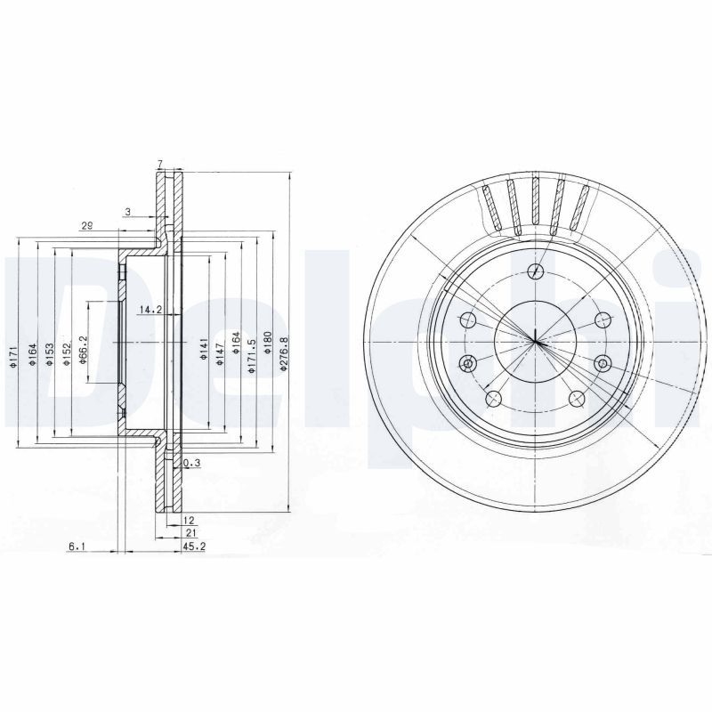 2x DELPHI Bremsscheibe