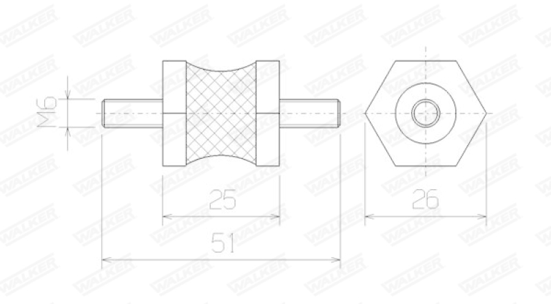 WALKER Rubber Strip, exhaust system