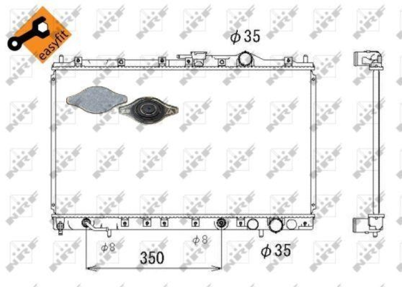 NRF Radiator, engine cooling EASY FIT