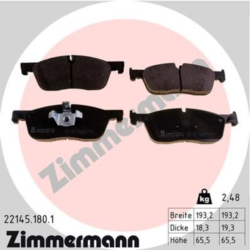 ZIMMERMANN Brake Pad Set, disc brake