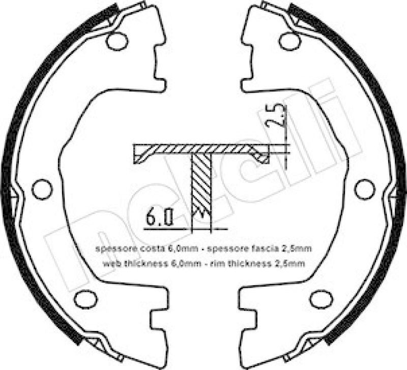 METELLI Brake Shoe Set, parking brake