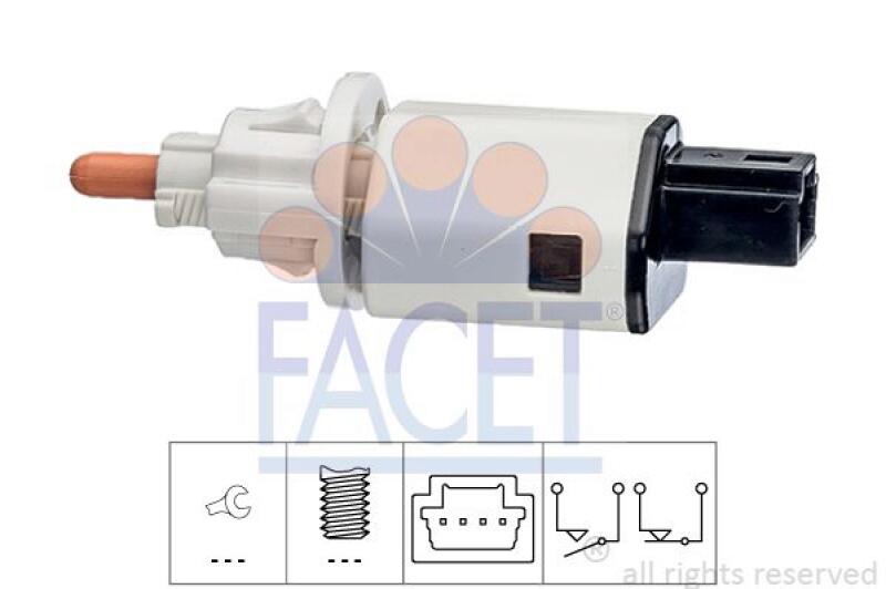 FACET Brake Light Switch Made in Italy - OE Equivalent