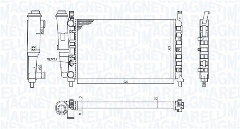 MAGNETI MARELLI Kühler, Motorkühlung