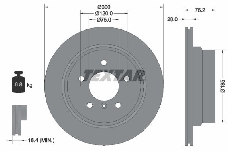 2x TEXTAR Bremsscheibe PRO