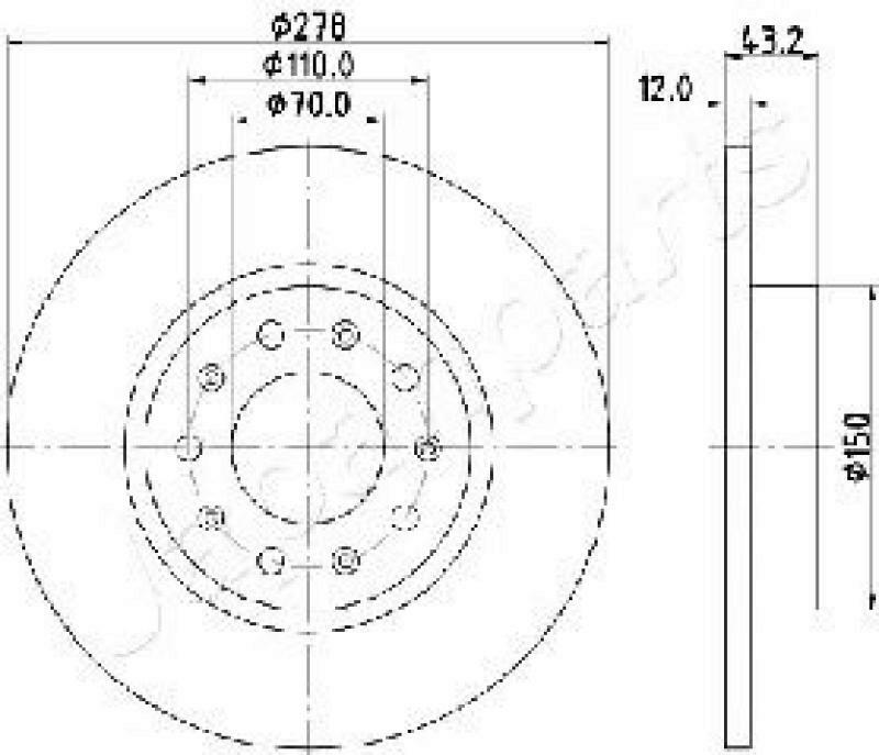 2x JAPANPARTS Bremsscheibe