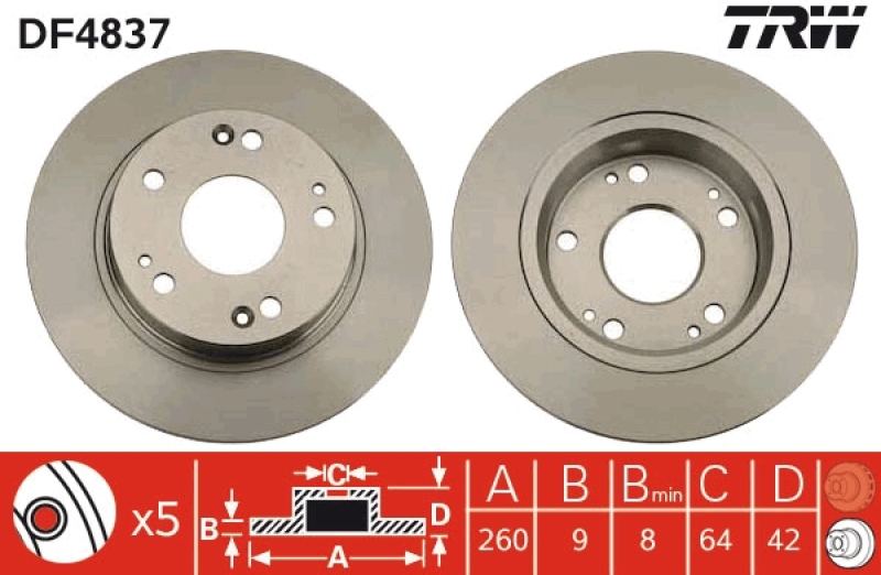 2x TRW Bremsscheibe