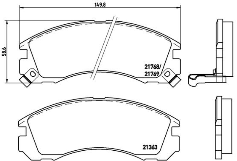 BREMBO Brake Pad Set, disc brake XTRA LINE