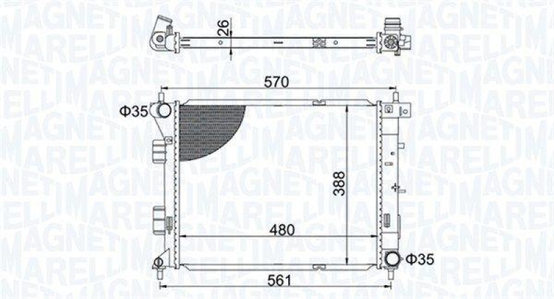 MAGNETI MARELLI Radiator, engine cooling