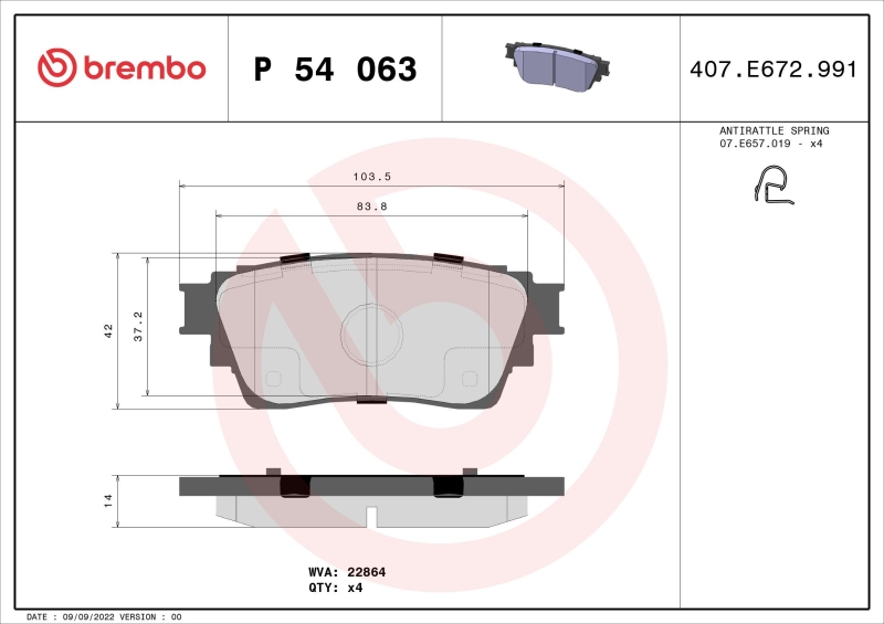 Brembo Bremsscheiben 302mm + Bremsbeläge Hinten passend für Mitsubi...