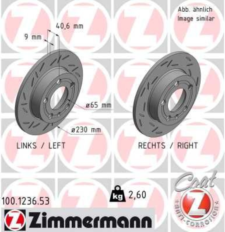 2x ZIMMERMANN Bremsscheibe BLACK Z