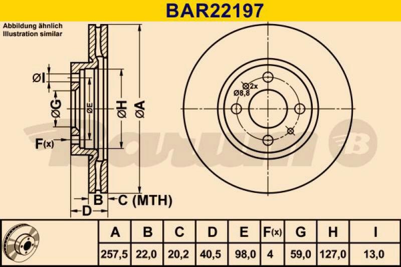 2x BARUM Bremsscheibe