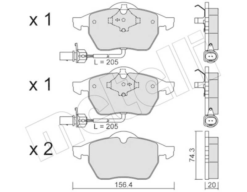 METELLI Brake Pad Set, disc brake