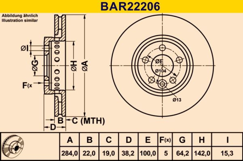 2x BARUM Bremsscheibe