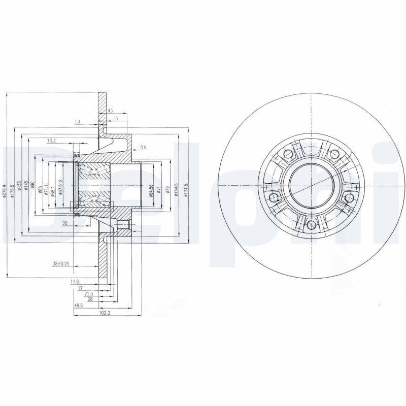 2x DELPHI Bremsscheibe