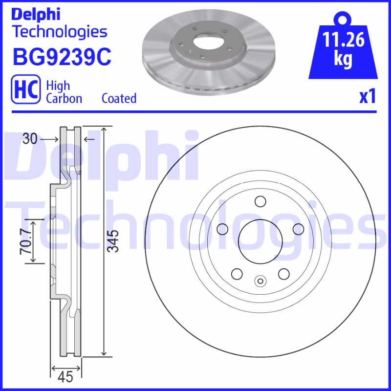 2x DELPHI Bremsscheibe