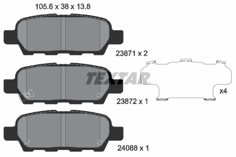 TEXTAR Brake Pad Set, disc brake