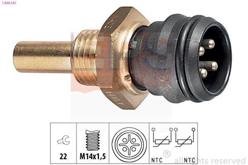 EPS Sensor, Kühlmitteltemperatur Made in Italy - OE Equivalent