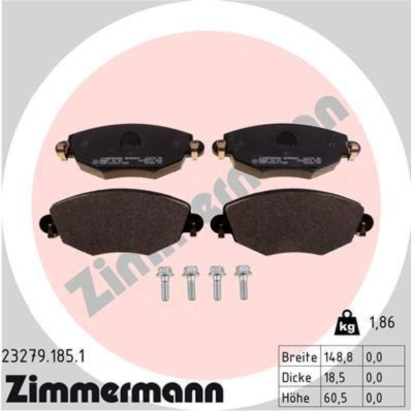 ZIMMERMANN Brake Pad Set, disc brake