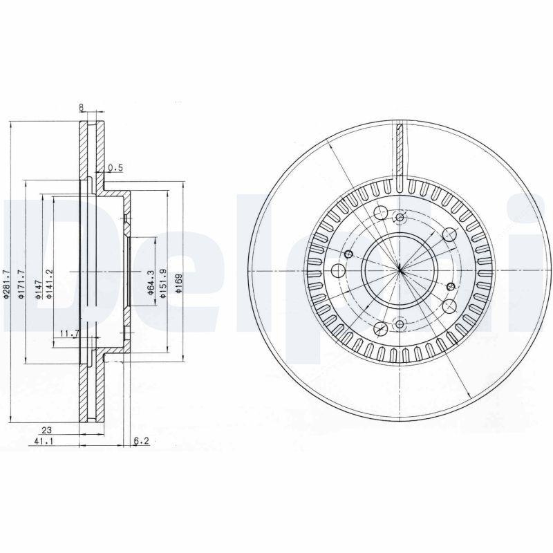 2x DELPHI Bremsscheibe BG3720