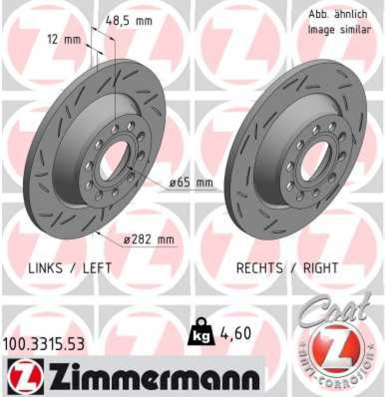 2x ZIMMERMANN Bremsscheibe BLACK Z