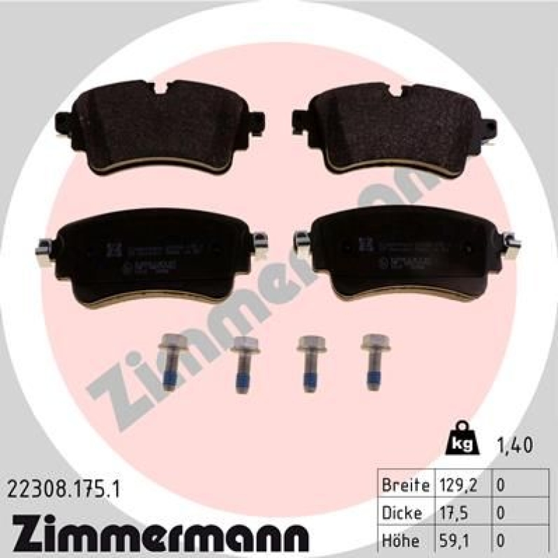 ZIMMERMANN Brake Pad Set, disc brake
