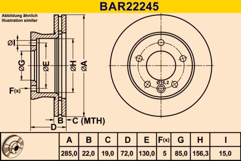 2x BARUM Bremsscheibe