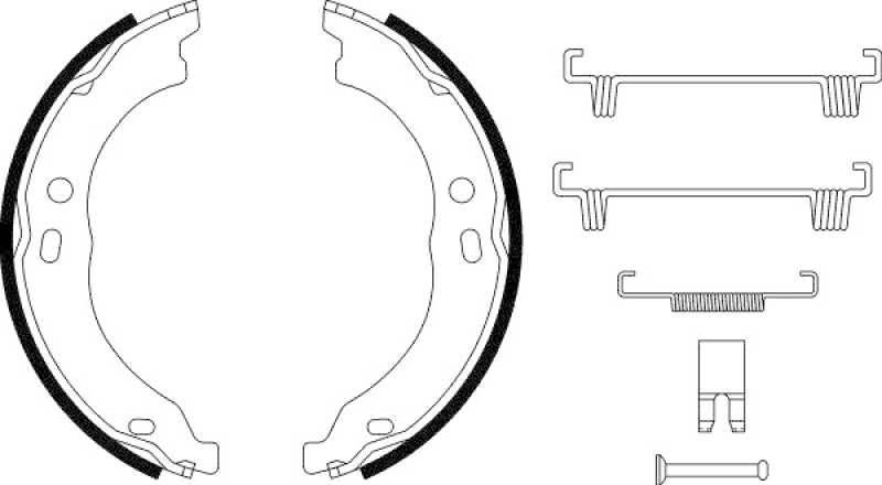 HELLA Brake Shoe Set, parking brake