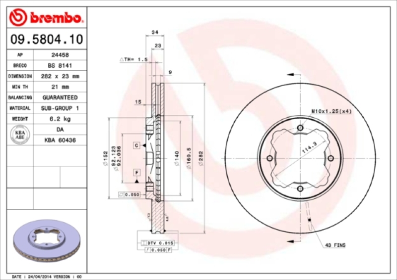 BREMBO BREMSSCHEIBEN + BREMBO BREMSBELÄGE