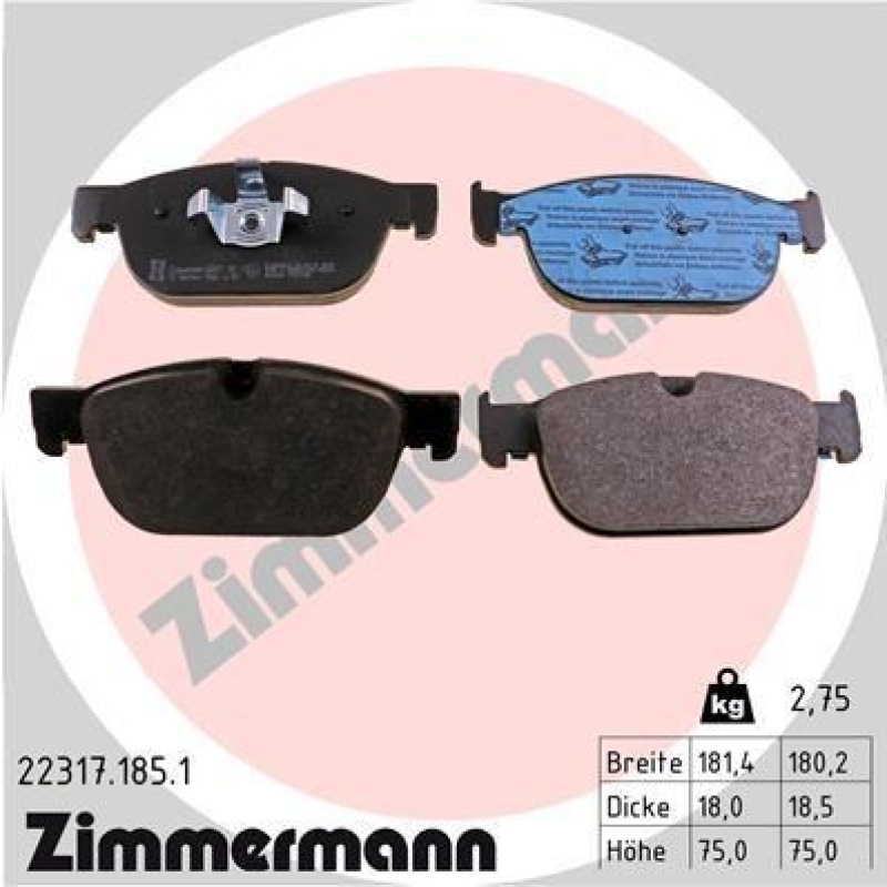 ZIMMERMANN Bremsbelagsatz, Scheibenbremse 22317.185.1