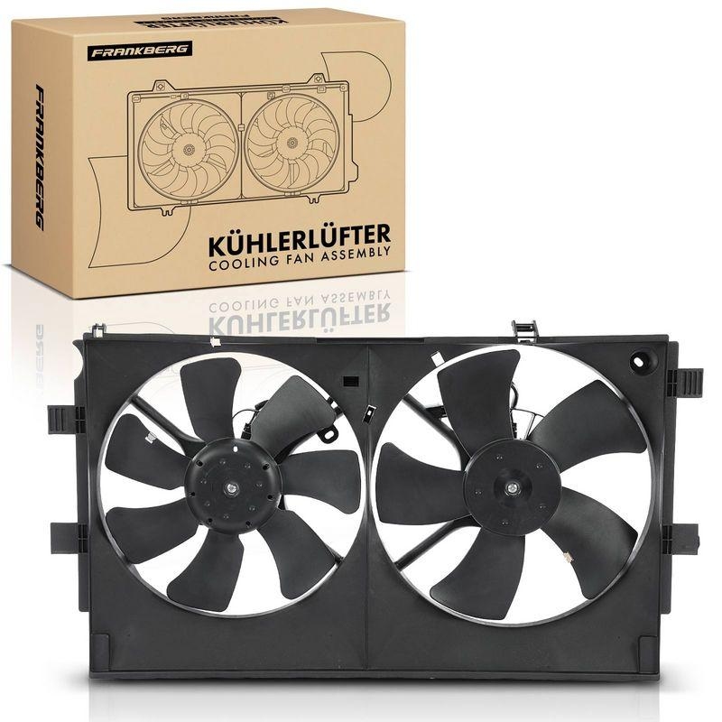 1x Frankberg Motorkühler Doppellüfter mit Kühlerlüfterrahmen passend für Mitsubishi Lancer VIII CYA CZA EVO X 2.0L 5481FB0021358