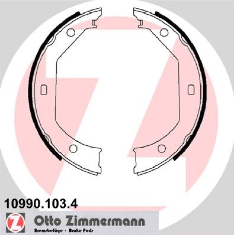 ZIMMERMANN Brake Shoe Set, parking brake