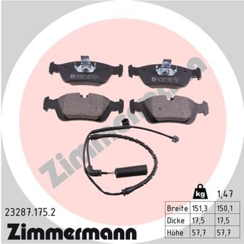 ZIMMERMANN Bremsbelagsatz, Scheibenbremse